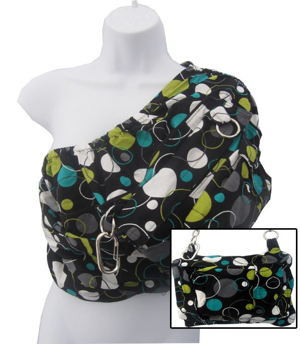 Diaper Bag converts into Baby Sling Carrier Cub Co-Z Convertible Carrier Large, Bosana - Kona Cotton 